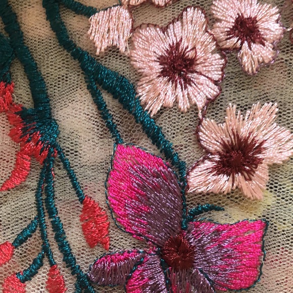 Kevan Hall Floral Embroidered Sheet Organza Top S - Picture 5 of 9